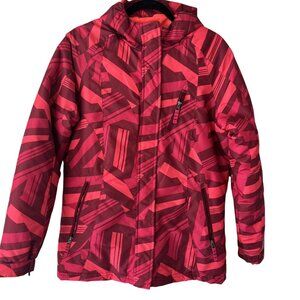 Champion Hooded Jacket Fuchsia Girls Sz XL 14/16  Zip Up Zip Pockets Mid Length